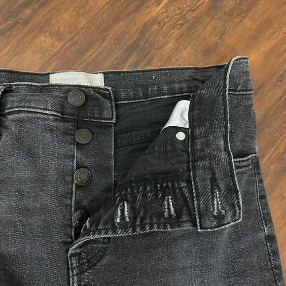 EVERLANE The High Rise Skinny Jeans Button-Fly in Washed Black - Picture 3 of 14